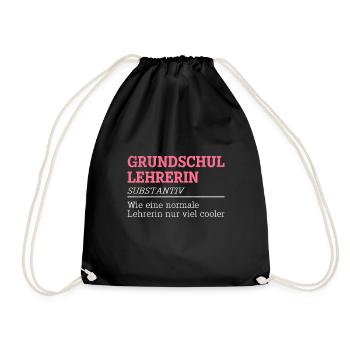 Grundschullehrerin coole Lehrerin cooler Lehrer - Turnbeutel - Schwarz - Vorne