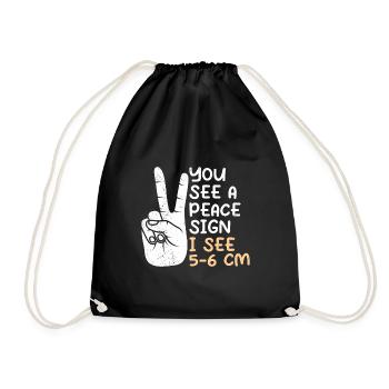 You see a Peace I see 5-6 cm midwife - Drawstring Bag - black - Front