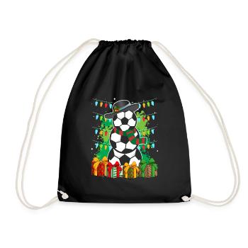 Football Snowman Football Fan Football Player - Drawstring Bag - black - Front