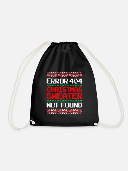 Ugly Christmas Shirt Error - Turnbeutel - Schwarz