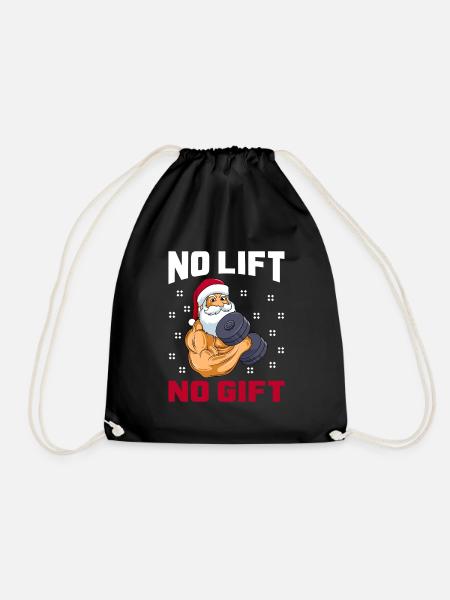 Nikolaus mit Hanteln No Lift no Gift - Sportstaske - sort