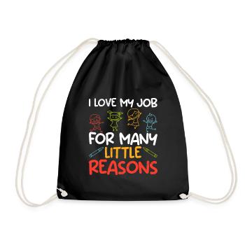I love my job in kindergarten - Drawstring Bag - black - Front