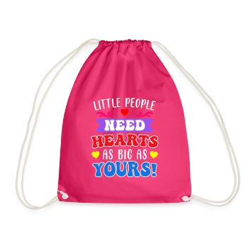 Kleine Menschen brauchen große Herzen Erzieherin - Turnbeutel - Fuchsia - Vorne