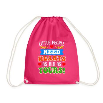 Kleine Menschen brauchen große Herzen Erzieherin - Turnbeutel - Fuchsia - Vorne