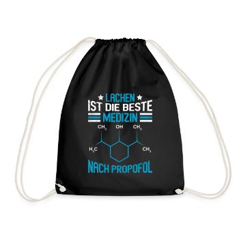 Lachen ist die beste Medizin Krankenschwester - Turnbeutel - Schwarz - Vorne