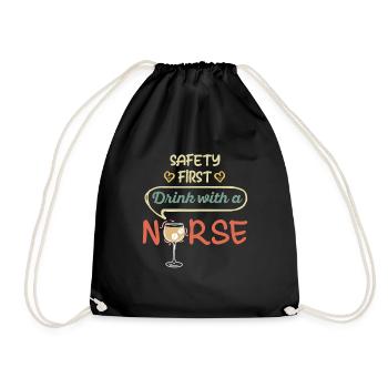 Safety First Drink avec Funny Nurse - Sac de sport léger - noir - Devant