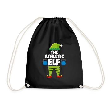 The Athletic Elf Weihnachten Leichtathletik - Turnbeutel - Schwarz - Vorne