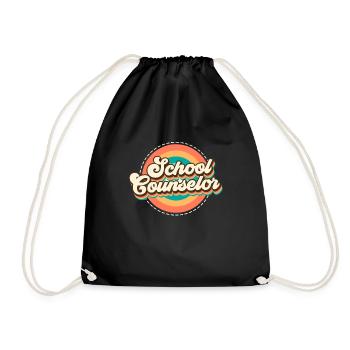 School support inclusion I am a school counselor - Drawstring Bag - black - Front