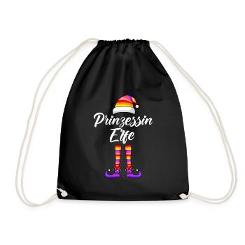 Prinzessin Elfe Schwester Frauen Weihnachten - Turnbeutel - Schwarz - Vorne