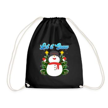 Let it Snow Snowman Noël - Sac de sport léger - noir - Devant