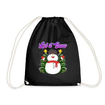 Let it Snow Snowman Noël - Sac de sport léger - noir - Devant