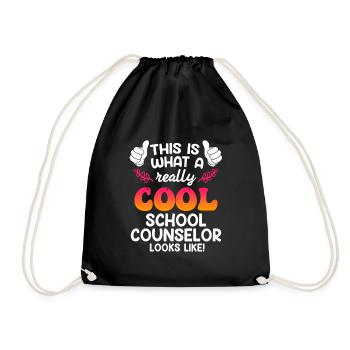 School accompaniment Inclusion of cool school companions - Drawstring Bag - black - Front