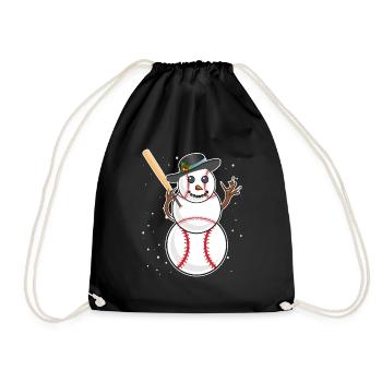 Baseball Schneemann Baseball Spieler Baseballer - Turnbeutel - Schwarz - Vorne