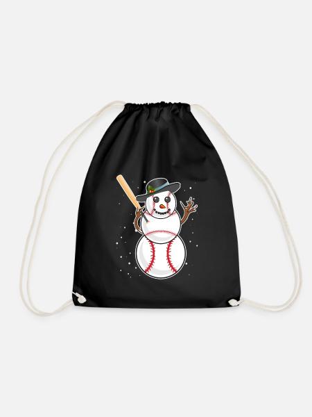 Baseball Schneemann Baseball Spieler Baseballer - Turnbeutel - Schwarz