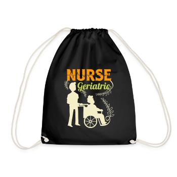 Geriatric Nurse Altenpflegerin Altenpfleger - Drawstring Bag - black - Front