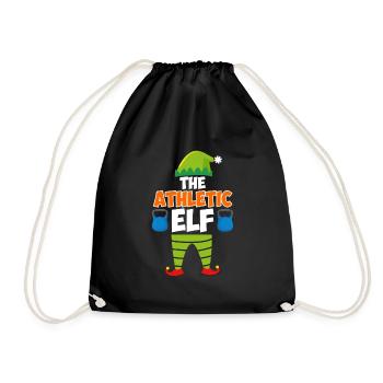 The Athletic Elf Weihnachten Leichtathletik - Turnbeutel - Schwarz - Vorne