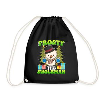 Frosty the Swoleman Schneemann Kraftsport - Turnbeutel - Schwarz - Vorne