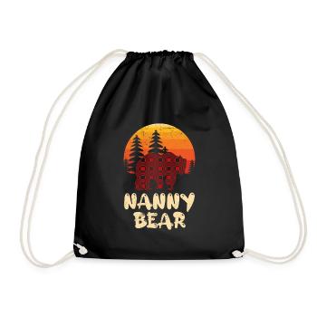 Mama Bär Nanny Bear Beste Tagesmutter - Turnbeutel - Schwarz - Vorne
