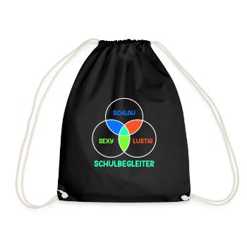 Schulbegleitung Schlau sexy lustig Schulbegleiter - Turnbeutel - Schwarz - Vorne