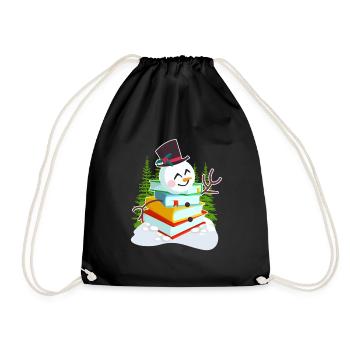 Livres Bonhomme de neige Lecture Bookworm Éditeur - Sac de sport léger - noir - Devant