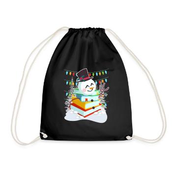 Livres Bonhomme de neige Lecture Bookworm Éditeur - Sac de sport léger - noir - Devant