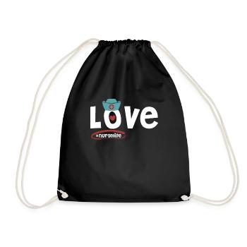 Nurselife I love my job Nurse - Drawstring Bag - black - Front