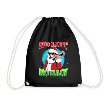 No Lift no Gain Nikolaus No Lift no Gift - Turnbeutel - Schwarz - Vorne