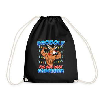 Brodolf the red Nose Gainzdeer Bodbuilder - Turnbeutel - Schwarz - Vorne