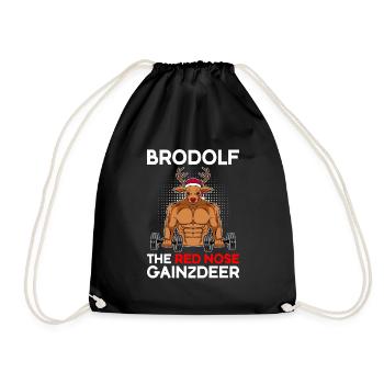Brodolf the red nose gainzdeer Weihnachten - Turnbeutel - Schwarz - Vorne