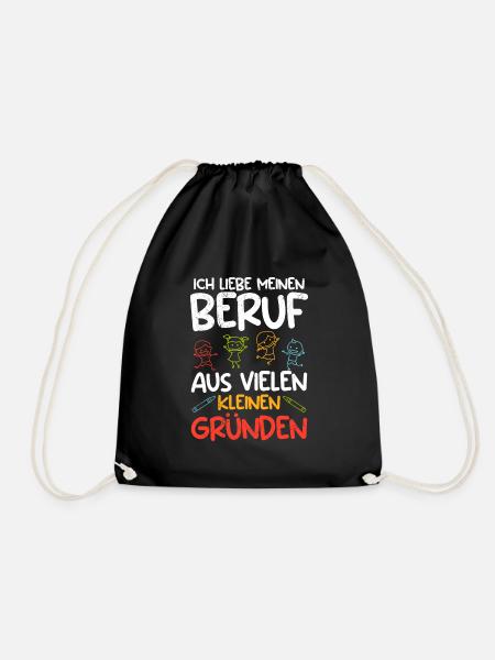Ich liebe meinen Job im Kindergarten - Turnbeutel - Schwarz