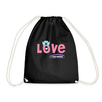 Nurselife I love my job Nurse - Drawstring Bag - black - Front