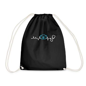 Nurselife I love my job Nurse - Drawstring Bag - black - Front