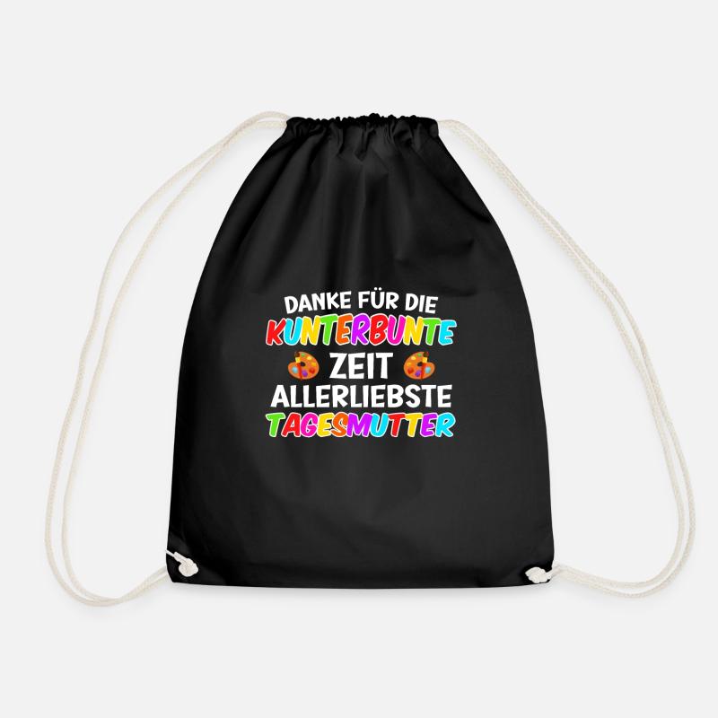 Danke für die kunterbunte Zeit beste Tagesmutter - Turnbeutel - Schwarz