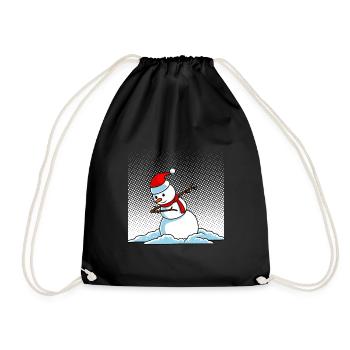 Dabbing Snowman - Drawstring Bag - black - Front