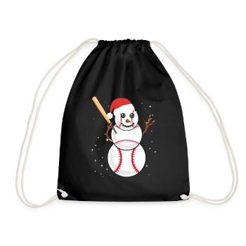 Baseball Schneemann Baseball Spieler Baseballer - Turnbeutel - Schwarz - Vorne