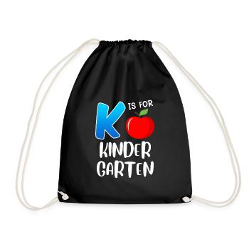 Kinder K stands for kindergarten - Drawstring Bag - black - Front