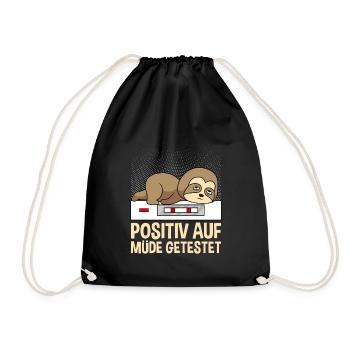 Tested positive for tired night shift - Drawstring Bag - black - Front