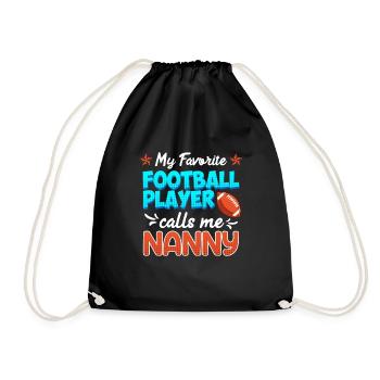 My favorite football player calls me Nanny - Drawstring Bag - black - Front