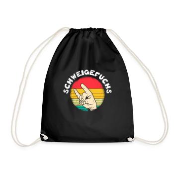 Quiet class Schweigefuchs I am a teacher - Drawstring Bag - black - Front