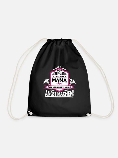 Nichts kann mir Angst machen Mama & Altenpflegerin - Turnbeutel - Schwarz