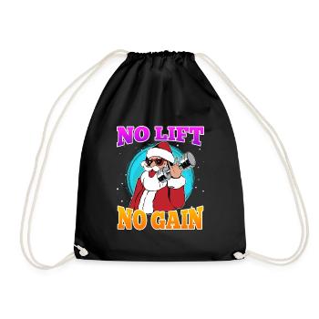 No Lift no Gain Nikolaus No Lift no Gift - Turnbeutel - Schwarz - Vorne