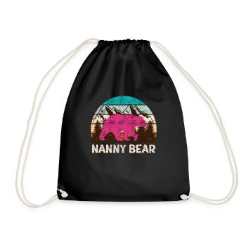 Mama bear Nanny bear Tagesmutter - Turnbeutel - Schwarz - Vorne
