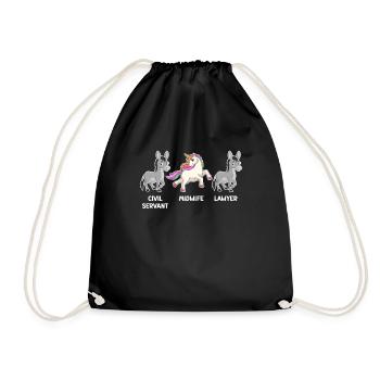 Unicorn Civil servant lawyer I am a midwife - Drawstring Bag - black - Front