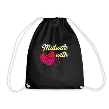 Je suis sage-femme avec cœur sage-femme - Sac de sport léger - noir - Devant
