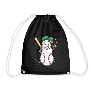 Baseball Schneemann Baseball Spieler Baseballer - Turnbeutel - Schwarz - Vorne