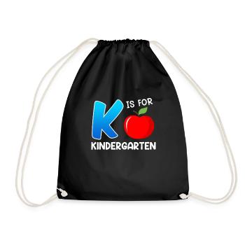 Kinder K stands for Kindergarten - Drawstring Bag - black - Front