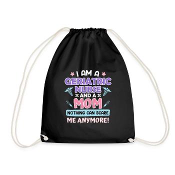 Rien ne peut me faire peur maman & infirmière gériatrique - Sac de sport léger - noir - Devant