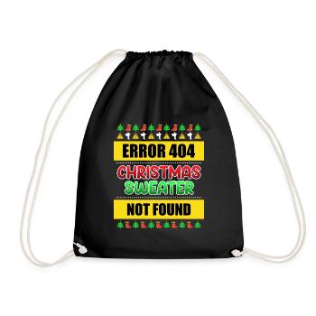 Christmas Sweater not Found Ugly Christmas - Turnbeutel - Schwarz - Vorne