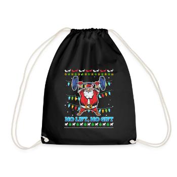 No Lift No Gift Nikolaus Bodybuilder Gym - Sac de sport léger - noir - Devant