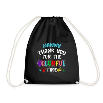 Vielen Dank für die bunte Zeit Danke Tagesmutter - Turnbeutel - Schwarz - Vorne